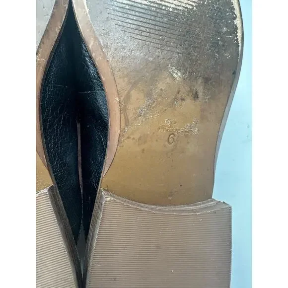 Madewell Womens Mule Womens Size 6 Black Leather Shoes Slides Block Heel - Picture 5 of 7